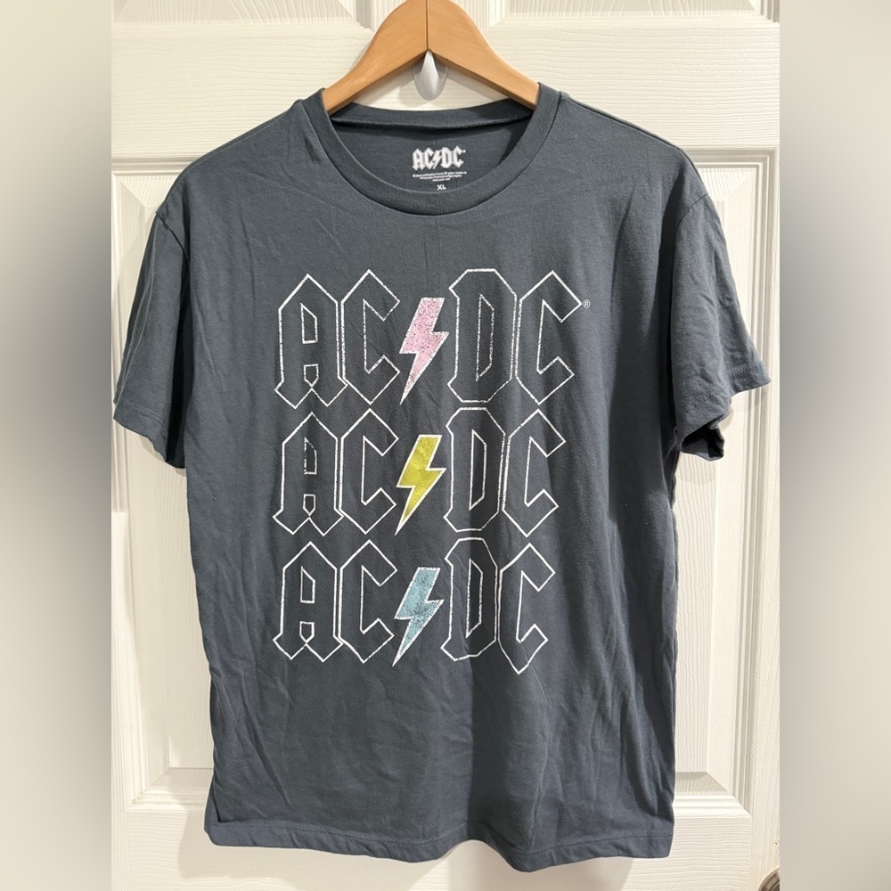 AC/DC Charcoal Tee with White Logo